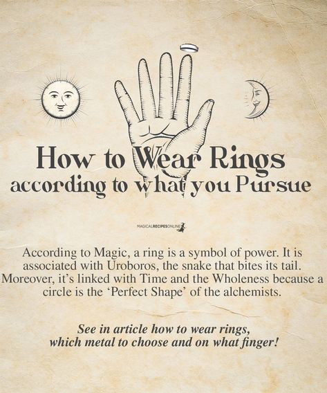 Wear Rings, How To Wear Rings, Witchy Tips, Wiccan Spell Book, Wiccan Witch, Magick Spells, Witchcraft Spell Books, Witchcraft For Beginners, Power Symbol