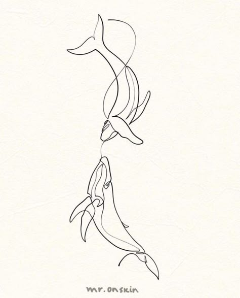 Two Dolphins Tattoo, Sea Animal Tattoos For Women, Whale Line Drawing, Humpback Whale Tattoo, Simple Line Tattoo, Dolphin Drawing, Leg Sleeve Tattoos, Whale Tattoo, Dolphins Tattoo