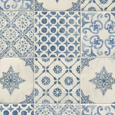 Ceramic Wall Tile for Bathroom, Kitchen & More | The Tile Shop European Bathroom Tile, Portugese Tiled Bathroom, Portugese Tiled Kitchen, Blue And White Tile Kitchen, Greece Tiles, Mediterranean Tiles Kitchen, Beachy Tile, Hand Painted Tiles Bathroom, Cottage Bathroom Tile