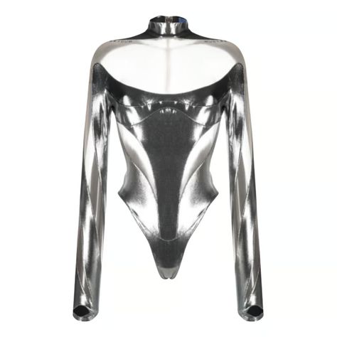 Mugler Tops for Women - Vestiaire Collective Mugler Top, Knit Wear, Stage Outfits, Tops For Women, White Long Sleeve, Midnight Blue, Fashion Ideas, Fashion Item, Long Sleeve Top