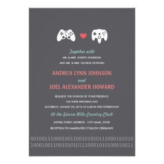 Gamer Controller Love Wedding Invites - Red & Gray Gamer Wedding Invitations, Geek Wedding Invitations, Wedding Mad Libs, Gamer Controller, Gamer Wedding, Wedding Invitation Message, Nerd Wedding, Geeky Wedding, Nerdy Wedding