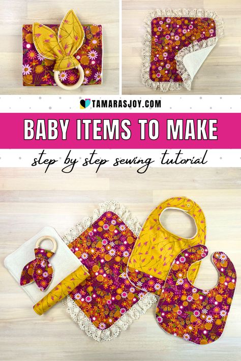 Use this free pdf pattern download to sew up a baby bib, baby blanket, baby bunny ear teether, toddler bib, drool bib and of course a baby burp cloth. Mix and match these sewing projects to make the perfect diy baby gift. Each baby item comes with a step by step video tutorial to walk you through all them steps. These are easy beginner sewing projects. Happy Sewing! Scalloped Baby Bib Pattern Free, Free Baby Bib Patterns To Sew, Free Baby Sewing Patterns Pdf, Baby Shower Sewing Gifts, Baby Burp Cloths Diy Free Pattern, Baby Sewing Projects Free, Free Newborn Sewing Patterns, Bibs For Babies Free Pattern, Easy Sew Kids Clothes