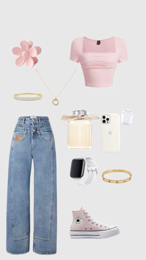 Soft Outfit Inspiration, Cute Outfits For The City, Pink Long Shirt Outfit, Clothes 2024 Trends, Cute Outfit Ideas For Birthday, Trendy Outfit 2024 Summer, Casual London Outfits Summer, Trendy Outfits Preppy, Stylish Outfits For Summer 2024