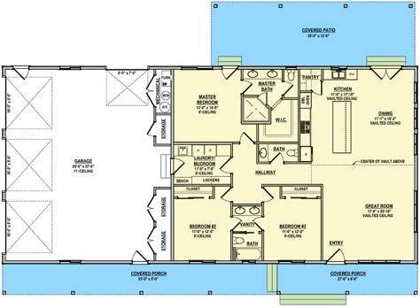 Barndominium Plans With Garage, Barndominium Floor Plans With Attached Garage, 40x80 Shop House Plans, 3 Bedroom House Plan With Garage, Barndominium Floor Plans 1 Story With Garage, Metal Building House Plans Barndominium, 40 X 70 Barndominium Floor Plans, Barndominium With Camper Storage, 2bd 2bath House Plans