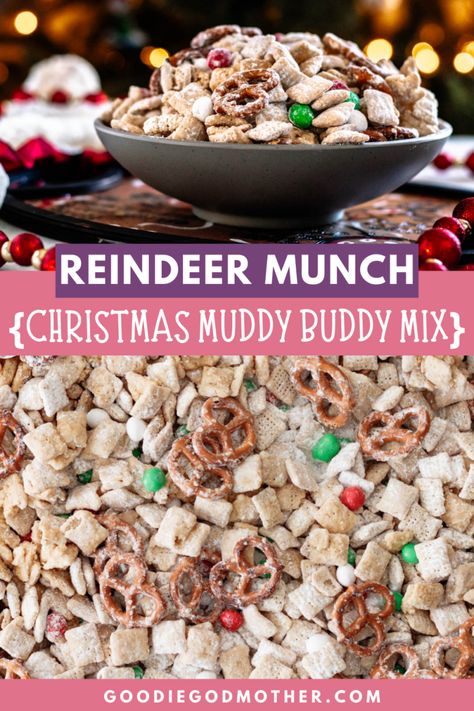 Reindeer Munch, Summer Crock Pot Recipes, Christmas Puppy Chow, Puppy Chow Christmas, Reindeer Chow, Puppy Chow Recipe, Christmas Party Snacks, Starter Dishes, Aka Christmas