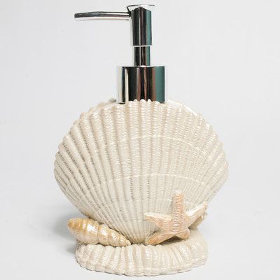 Sweet Home Collection Current Seashell Soap & Lotion Dispenser Surf Room Ideas, Sea Shell Collection, Cottage Beach House, Surf Room, Ocean Room, Mermaid Bathroom, Bathroom Shelving, Beachy Room, Dream Beach Houses