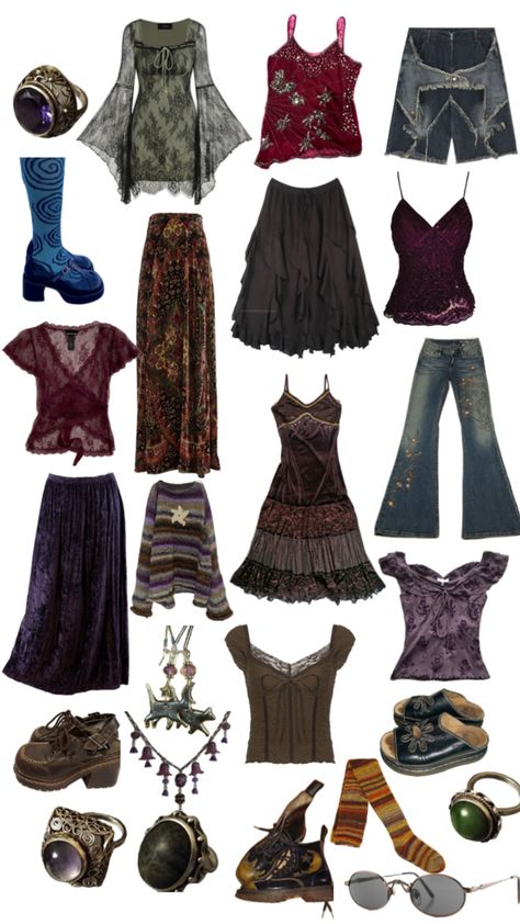 Whimsigoth Types Of Clothes, Witchy Outfits, Mode Hippie, Earthy Outfits, Clothes And Shoes, Swaggy Outfits, Mode Inspo, Hippie Outfits, Goth Outfits