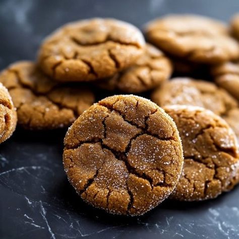 Soft and Chewy Molasses Cookies Molasses Recipes, Chewy Molasses Cookies, Molasses Cookies Recipe, Holiday Sugar Cookies, Molasses Cookies, Xmas Cookies, Easy Cookie Recipes, Chewy Cookie, Almond Recipes