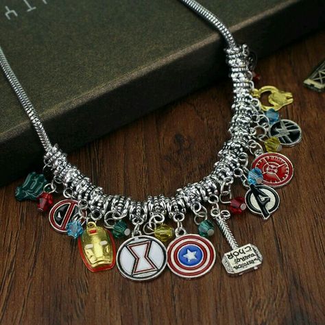 Superhero Symbols, Marvel Merch, Marvel Jewelry, Marvel Fashion, All Superheroes, Gold Lariat Necklace, Marvel Clothes, Marvel Merchandise, Diamond Initial Necklace