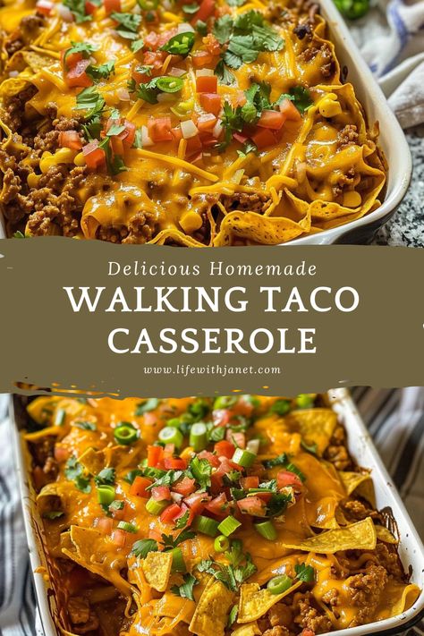 Walking Taco Casserole Walking Taco Casserole, Taco Dishes, Walking Taco, Mexican Casserole Recipe, Taco Dinner, Walking Tacos, Mexican Casserole, Taco Casserole, Food Recipes Easy