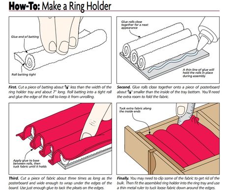 How to make cufflink, ring, earing, jewelry box holder from cotton batting and felt liner. Jewerly Box Diy, Stud Earring Storage, Jewerly Holders, Jewelry Box Plans, Jewerly Organizer, Jewelry Storage Diy, Jewerly Displays, Jewerly Boxes, Diy Ring