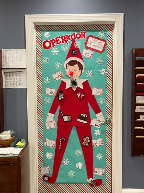 Hospital Themed Christmas Tree, Er Christmas Decorations, Phlebotomy Christmas Door Decorations, Christmas Door Decorations Doctors Office, Operation Door Decoration, Christmas Door Decorations For Hospital, Operation Game Door Decoration, Therapy Christmas Door Decorations, Christmas Door Decorations Medical