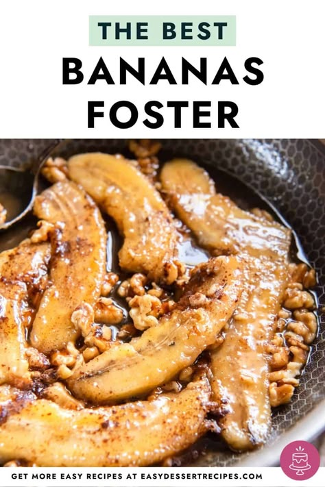 Treat yourself to the best flavors of the French Quarter when you make Bananas Foster! This classic NOLA dessert features a scoop of vanilla ice cream topped with a buttery, sweet, and rum spiced banana sauce. How To Make Banana Foster Recipe, Banana Foster Recipe Without Rum, Bananas Foster Recipe Non Alcoholic, Banana’s Foster Recipe, Banana Fosters Recipes, Banana Foster Sauce, Banana Foster Recipe Easy, Bruleed Bananas, Recipes With Brandy