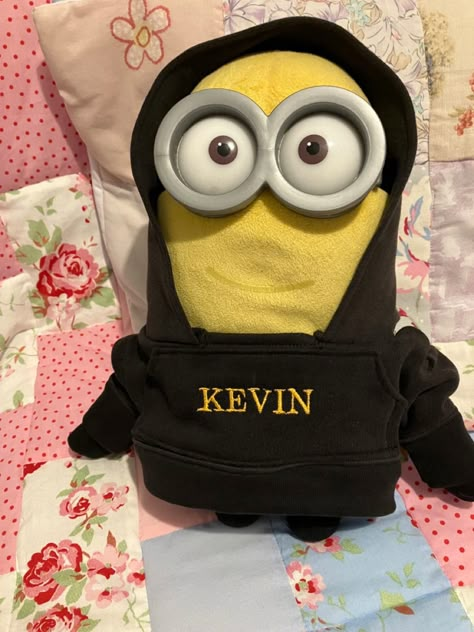 I made this hoodie for my son’s favourite toy. Kevin The Minion, Kevin Minion, Minion Doll, Minions Love, Blue Flower Wallpaper, Take My Money, Minions Funny, Lol Dolls, Silly Pictures