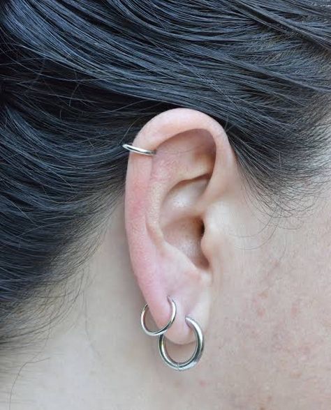 Faux Piercing, Ear Rings, Tragus, Piercings, Hoop Earrings, Cuff, Silver, How To Wear