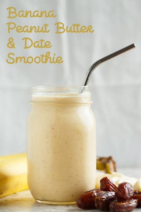 Natural Desserts, Date Smoothie, Labor Prep, Banana Peanut Butter, Peanut Butter Smoothie, Overnight Oat, Date Recipes, Pineapple Smoothie, Pregnancy Food