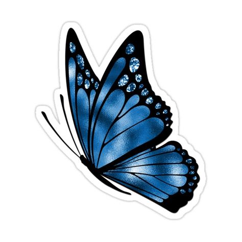 Blue Butterfly Sticker, Sticker Design Ideas, Sticker Design Inspiration, Bff Gifts Diy, Cute Blue Wallpaper, Christmas Cards Kids, Butterfly Printable, Cute Laptop Stickers, Women Casual Pants