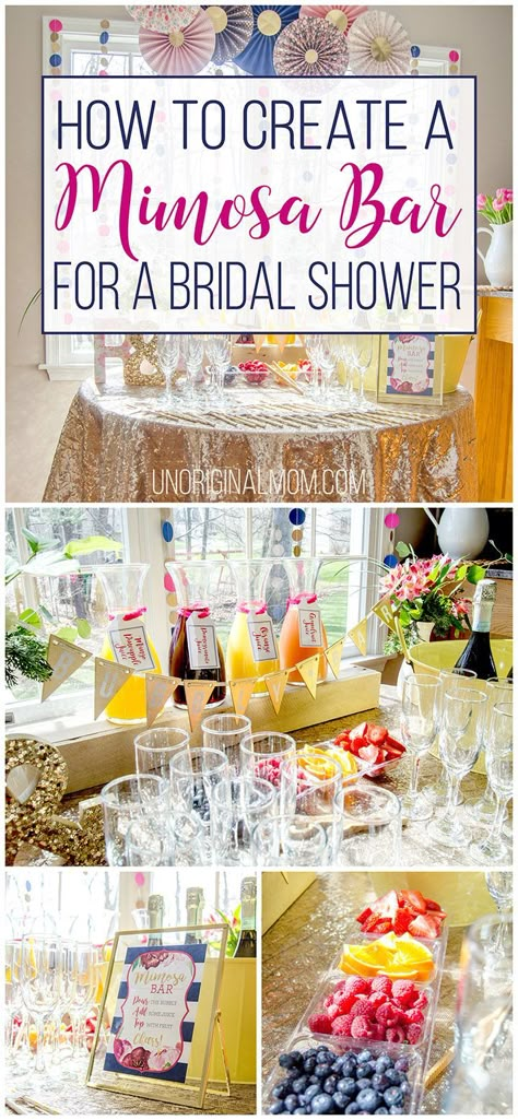 Bridal Brunch Food, Brunch Decor, Disney Bridal Showers, Champagne Brunch, Donut Bar, Bridal Shower Planning, Baby Shower Brunch, Bridal Shower Food, Mimosa Bar