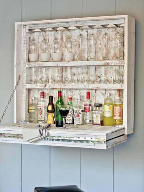 Fold-Down Murphy Bar Diy Bar Corner Small Spaces, Small Bar Ideas For Home Apartments, Outdoor Bar Top Ideas, Outdoor Bar And Grill Ideas, Grill Ideas Outdoor, Bar Ideas Outdoor, Summer House Bar, Bar Top Ideas, Outdoor Bar And Grill