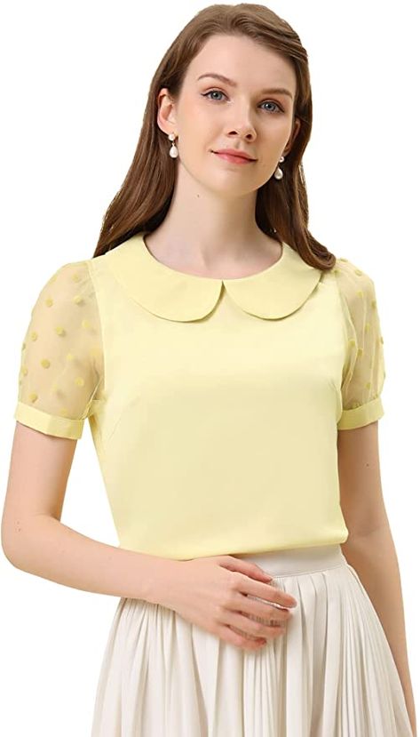 Peter Pan Collar Blouse Saree, Cute Cotton Tops With Peter Pan Collar, Vintage Fitted Tops With Peter Pan Collar, Vintage Tops With Peter Pan Collar And Buttons, Vintage Cotton Top With Peter Pan Collar, Chudidhar Designs, Vintage Peter Pan, Peter Pan Collar Top, Kids Party Wear Dresses