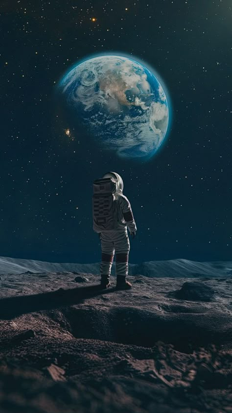 Astronaut On The Moon Wallpaper, Space Wallpaper Astronaut, Nasa Astronaut Wallpaper, Astronaut In Moon, Real Space Photos, Astronaut Art Wallpaper, 32k Wallpaper, Space Astronaut Wallpaper, Iphone Wallpaper Astronaut