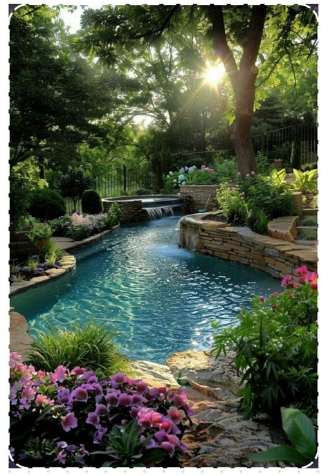 Dreamy Pools, Functional Backyard, Natural Swimming Pools, Natural Swimming Pool, Pool Garden, Pools Backyard, Backyard Landscaping Ideas, Dream Pools, Beautiful Pools