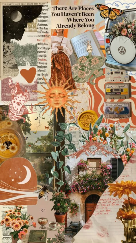 #aesthetic #aestheticwallpaper Telephone Aesthetic, Vintage Desktop Wallpapers, Cool Collages, Vision Collage, Vision Board Collage, Beige Flowers, Positive Wallpapers, Collage Book, Flower Collage