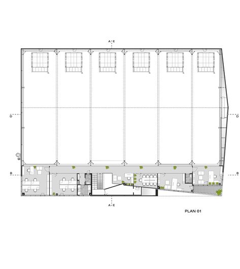 Gallery of System Warehouse / Olgooco - 42 Warehouse Design Architecture Plan, Warehouse Layout Floor Plans, Warehouse Design Architecture, Industrial Warehouse Design, Warehouse Floor Plan, Greenhouse Office, Gym Basket, Warehouses Architecture, Mezzanine Floor Plan