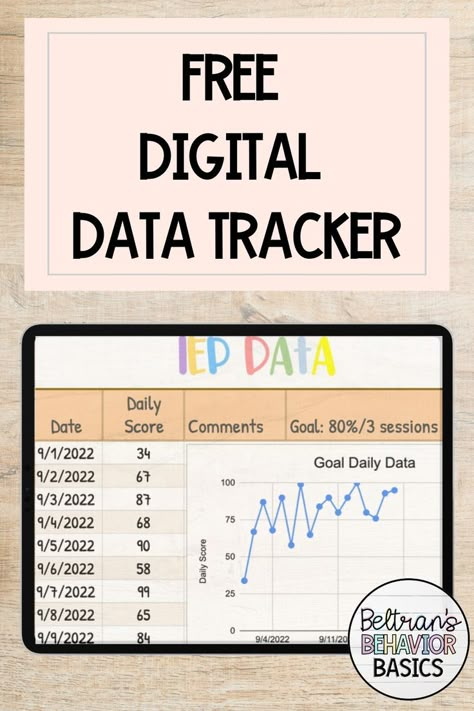 I'm excited to introduce you to a free digital data tracker that can change the way you monitor the progress of Individualized Education Program (IEP) goals and objectives. We all know the importance of data collection in the field of special education, and with the help of Google Sheets™, you can now do it efficiently and cost-effectively. In this blog post, I'll guide you through the process of utilizing this free digital data tracker. Progress Monitoring Special Education, Special Education Organization, Resource Room Teacher, Intervention Classroom, Printable Habit Tracker, High School Activities, Iep Goals, Teaching Special Education, Digital Data