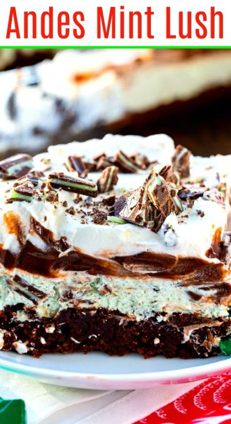 Mint Dessert Recipes, Andes Mint Recipes, Mint Dessert, Lush Desserts, Brownie Crust, Lush Recipes, Mint Desserts, Spicy Southern Kitchen, Andes Mint