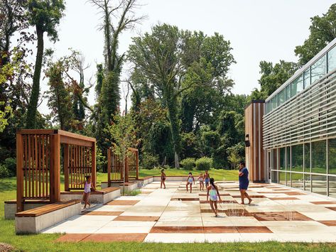 Today's Recreation Center Design Taps Into Key Wellness Pillars Recreation Center Design, Rec Center Design, Recreation Centers, Solar Shades, Water Usage, Design Center, 20 Century, Outdoor Playground, Shade Structure