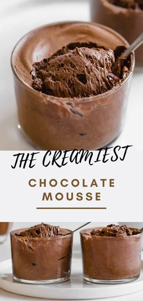 Homemade Chocolate Mousse Easy, Chocolate Mousse Ideas, Light Chocolate Mousse, Choc Moose Recipe, Easy Choc Mousse Recipe, Rich Chocolate Mousse Recipe, The Best Chocolate Mousse Recipe, The Best Chocolate Mousse, Classic Chocolate Mousse