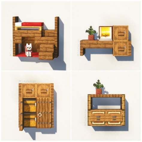 💡 SPRUCE FURNITURE ideas! Here’s 12 (I mean what?!) ideas of spruce furniture to upgrade your interiors! INFO: I’ll soon start sharing tutorials and guides too, as long as behind the scenes content! You’ll be able to access all these new content by subscribing to my Instagram page! With a small coffe per month you could have access to more and more ideas! And it would really help me on continuing to create all of these amazing posts! Thank you for your support! ❤️ ——————————————— - 🪴 Follow ... Minecraft Bedside Table, Minecraft Small Interior Ideas, Minecraft Couch Ideas Living Rooms, Minecraft Sofa Design, Small Minecraft Interior, Minecraft Couches, Minecraft Ceiling Ideas, Minecraft Room Ideas In Game Bedroom, Bookshelves Minecraft