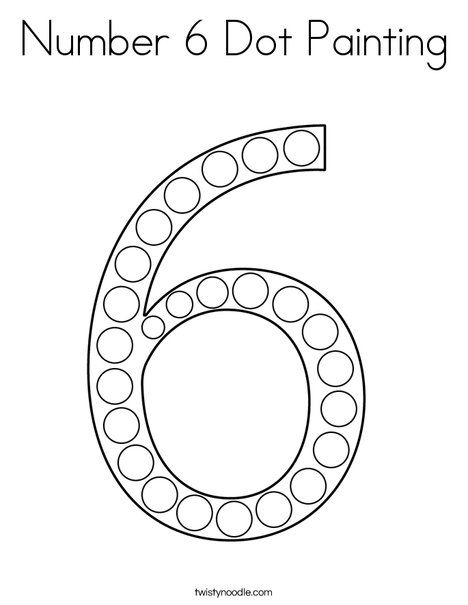 Number 6 Printable Coloring Page