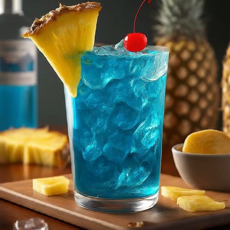 Blue Hawaiian Punch: The Ultimate Party Drink Recipe - RecipeStrip Blue Hawaiian Punch Recipe, Hawaiian Punch Recipes, Blue Hawaiian Punch, Blue Curacao Liqueur, Hawaiian Punch, Punch Recipe, Lemon Lime Soda, Light Rum, Party Food And Drinks