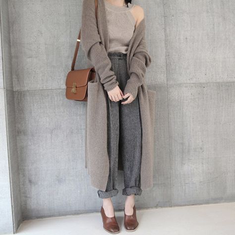 Mode Ulzzang, Mode Mantel, Mode Inspo, 가을 패션, Loose Sweater, Mode Inspiration, Coat Fashion, Sweater Coats, Long Cardigan