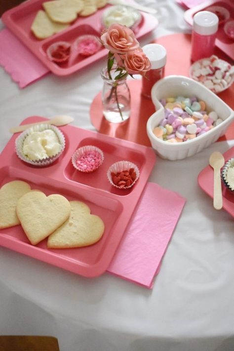 Feb 9, 2019 - Sharing the details from Piper's Valentine's Day cookie party :) Kid Galentines Day, Children’s Valentines Party, Kids Valentine’s Day Party Ideas, Valentine’s Day Party Toddlers, Valentines Edible Crafts, Valentine Kids Snacks, Valentines Day Baking For Kids, Valentines Baking Ideas For Kids, Decorating Cookies Party