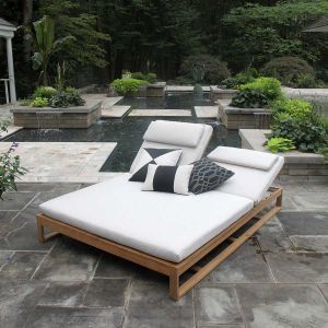 Double Chaise Lounge Outdoor, Chaise Lounge Outdoor, Lounge Designs, Pool Chaise Lounge, Teak Chaise Lounge, Terrace Furniture, Double Chaise Lounge, Living Room Furniture Layout, Chaise Lounge Chairs