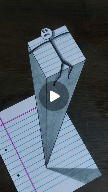 Super Cool Drawing Ideas, Fun Things To Draw Easy Cute, Origami Art Drawing, Drawing Ideas Easy 3d, 3d Things To Draw, 3d Realistic Drawing, Easy Drawings Paintings, Cool 3d Drawings, 3d Forms Drawing