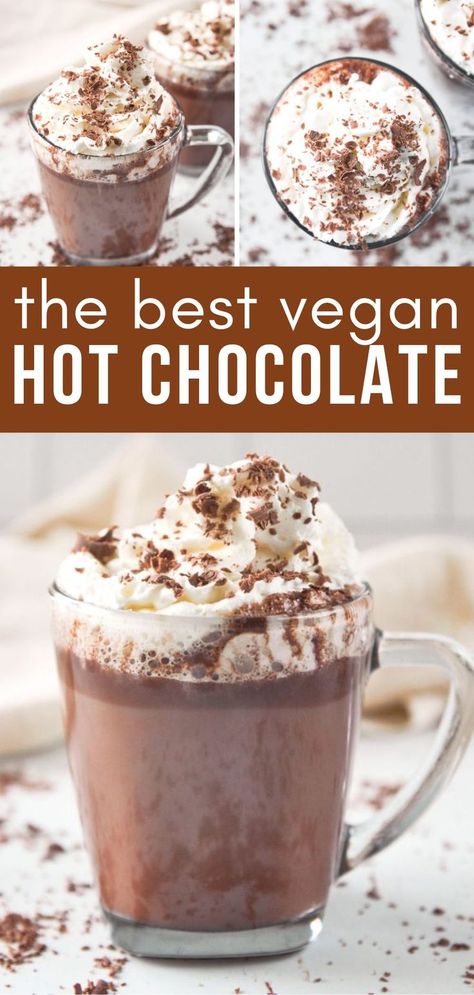 Best Vegan Hot Chocolate Recipe I easy hot chocolate recipe I dairy free hot chocolate I vegan hot chocolate recipe I how to make vegan how chocolate I best vegan drinks I festive drinks for fall I best drinks for the holidays I homemade hot chocolate recipe I vegan recipes with chocolate Easy Hot Chocolate Recipe, Drinks For Fall, Vegan Hot Chocolate Recipe, Recipes With Chocolate, Dairy Free Hot Chocolate, Homemade Cashew Milk, Hot Cocoa Mix Recipe, Cacao Recipes, Dairy Free Brownies