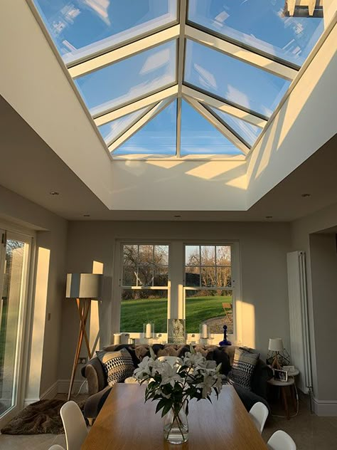 Gallery Aluminium Roof Lanterns | Just Roof Lanterns Small Roof Lantern, Extension With Lantern Roof, Kitchen Lantern Roof, Roof Lights Flat Roof, Roof Lantern Extension, Roof Lantern Lighting, Glass Roof Kitchen, Skylights Ideas Roof Light, Lantern Skylight