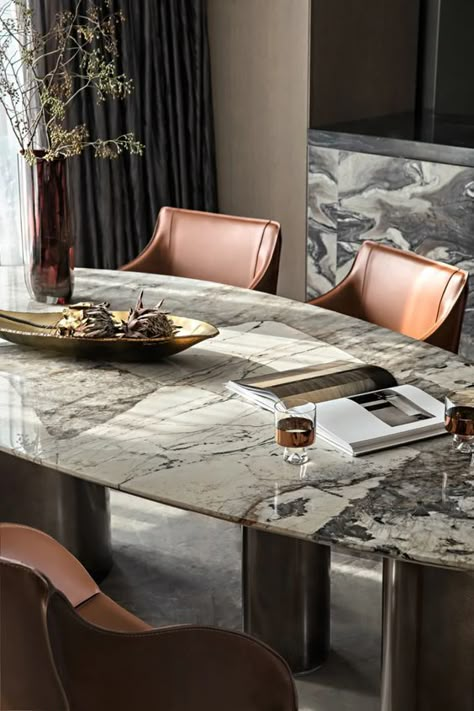 Luxury Dining Rooms, Dining Tables Ideas, Dining Room Design Luxury, Modern Apartment Living Room, Luxury Dining Table, Dining Design, Marble Dining Table, Luxury Dining Room, Marble Dining