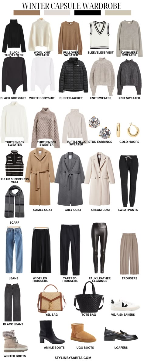 WINTER CAPSULE WARDROBE 2023 | OUTFITS YOU'LL LOVE - Stylin by Sarita Spring Outfits Cold Weather, Winter Capsule Wardrobe 2023, Capsule Wardrobe 2023, Cold Weather Outfits Winter, European Winter, Capsule Wardrobe Women, Wardrobe Challenge, Capsule Wardrobe Casual, Travel 2024