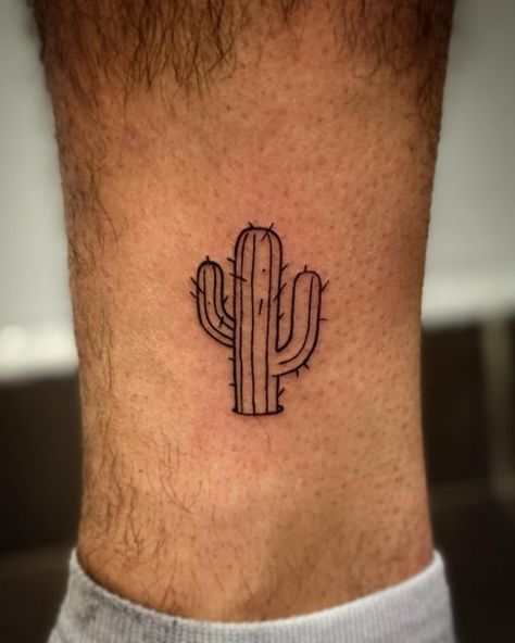 Mexico Small Tattoo, Tattoo Ideas Cactus, Cactus Tattoo Fineline, Cactus Outline Tattoo, Dainty Cactus Tattoo, Cactus Tattoo Men, Coachella Tattoo, Cactus Jack Tattoo, Mini Cactus Tattoo