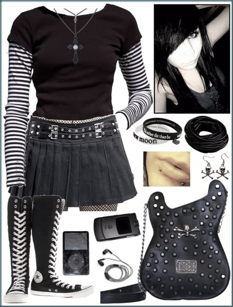 Emo Nerd Outfits, Cute Emo Outfits 2000s, Emo Outfit 2000s, Emo Looks Outfits, Emo Outfit Inspo 2000s, Emo Nite Outfit, Emo Party Outfit, 2000 Emo Aesthetic, Emo Clothes 2000s