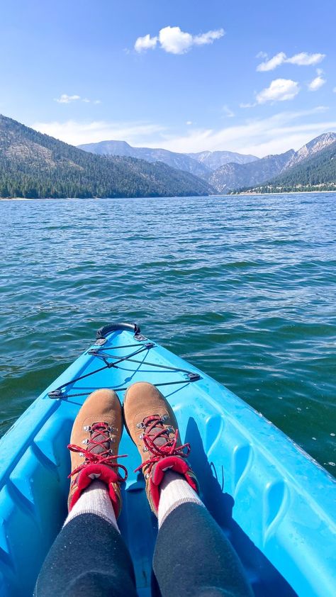 Kayaking at Hebgen Lake in Montana near Yellowstone National Park. Wearing waterproof Columbia Newton Ridge hiking boots. Columbia Newton Ridge Hiking Boots, National Park Trip, Montana Lakes, Ultimate Packing List, Yellowstone Park, National Parks Trip, Yellowstone National, Danner Mountain Light Boot, Yellowstone National Park