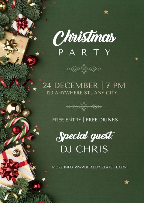 Шаблони Christmas Party Poster Template, Flyer Design Christmas, Christmas Party Program Flow, Christmas Flyer Design Graphics, Christmas Party Flyer Design, Christmas Event Flyer, Merry Christmas Flyer Design, Christmas Templates Background, Christmas Flyer Template Free