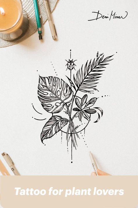 Shoulder Tattoos For Women Plants, Birth Plants Tattoos, Plant Lovers Tattoo, Woman Plant Tattoo, Plant Best Friend Tattoo, Mother Daughter Plant Tattoos, Monstra Leaf Tattoo Design, Monstera Plant Tattoo Shoulder, Plant Bouquet Tattoo