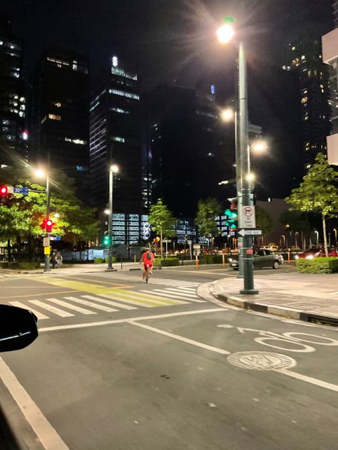 Bgc Vibes Aesthetic, Manila Night Drive, Random Night Pics, Bgc At Night Aesthetic, Bgc Taguig Night Aesthetic, Night Drive Philippines, Bgc Night Aesthetic, Bgc Aesthetic Manila, City Lights At Night Philippines