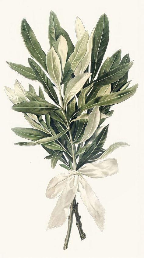 Vintage botanical illustration leaves leaf ribbon. | free image by rawpixel.com / Ning Drawing And Watercolor, Illustration Leaves, Leaf Ribbon, Vintage Botanical Illustration, Green Pencil, Botanical Illustration Vintage, Awesome Designs, Art Idea, Aesthetic Things